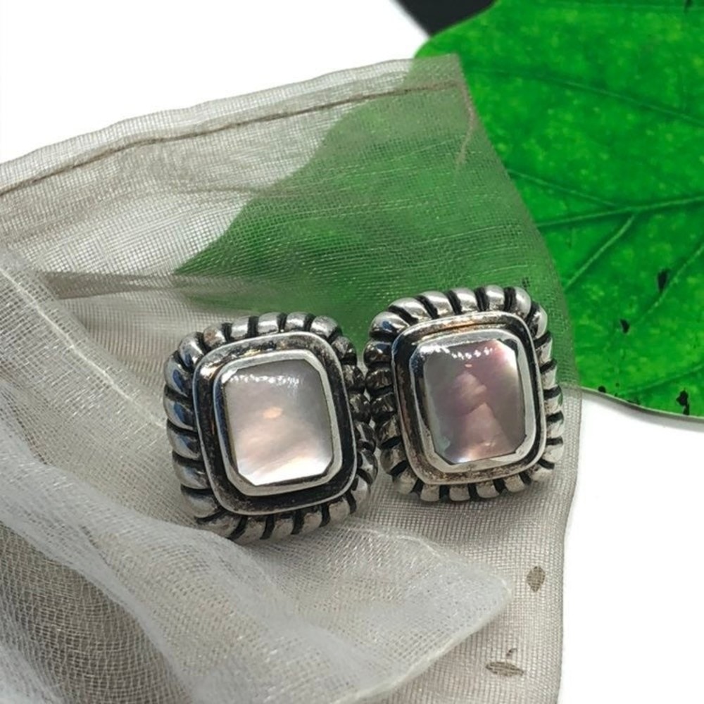 Vintage Sterling silver MOP Post Earrings